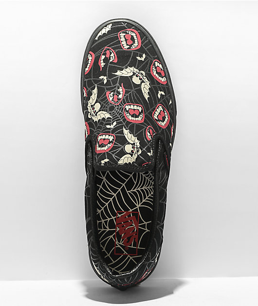Vans Slip-On Frights Black Glow-In-The-Dark Skate Shoes