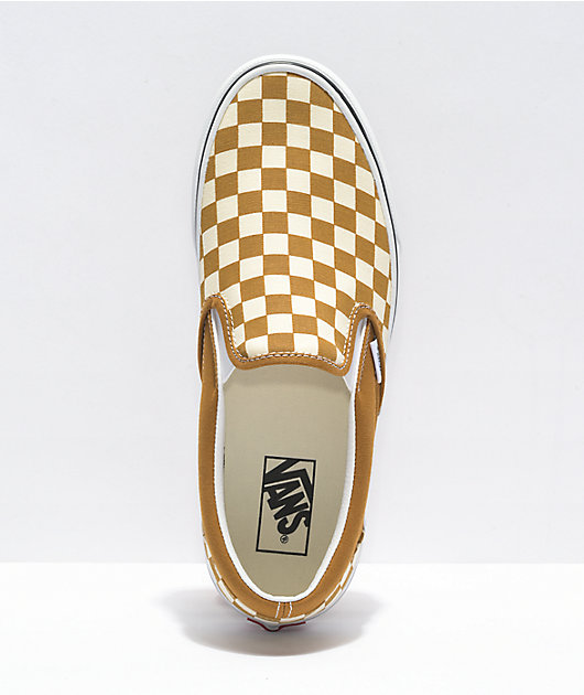 Vans Slip-On Checkerboard Golden Yellow Women's