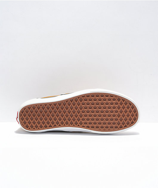 Vans Slip-On Golden Brown & White Checkerboard Skate Shoes