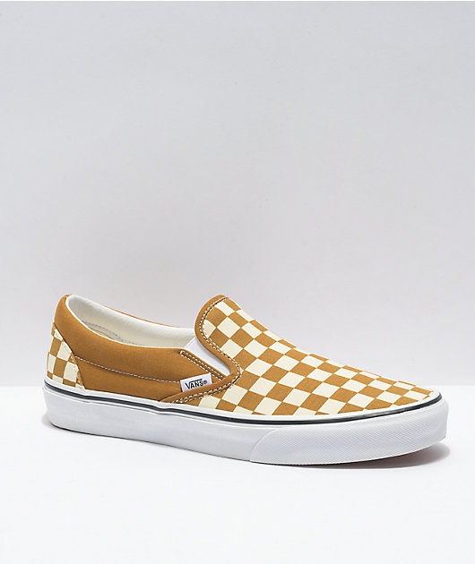 Vans Slip-On Golden Brown & White Skate Shoes | Zumiez
