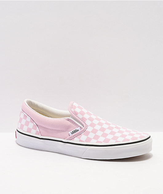 Vans Slip-On Lilac Snow White Checkerboard Skate Shoes Zumiez