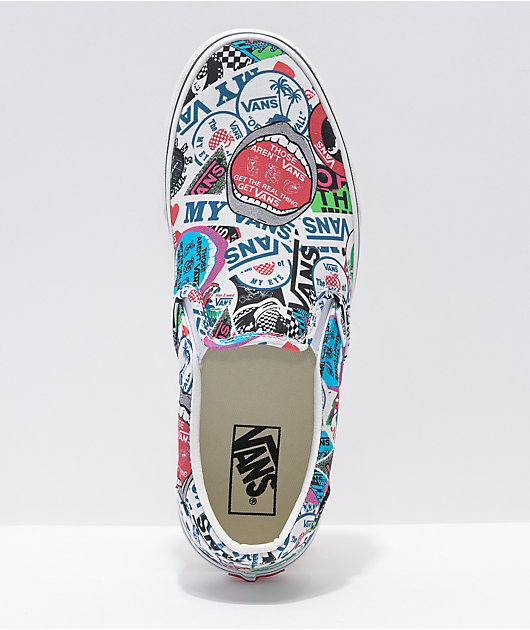 Vans Slip-On Mash-Up Stickers Skate Shoes |