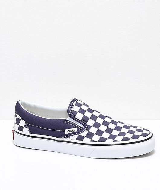 Vans Slip-On Nightshade Purple Checkered Skate Shoes