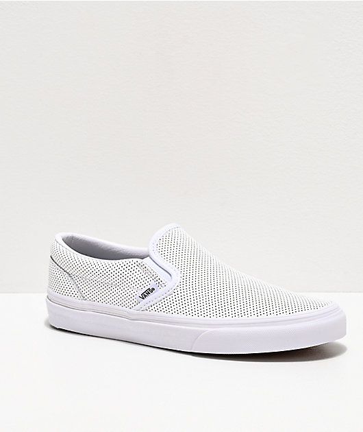 Vans Slip-On Perforated Leather White 