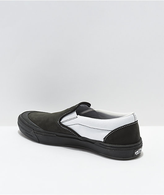 Vans Slip-On Pro BMX Dak zapatos de skate blanco y negros