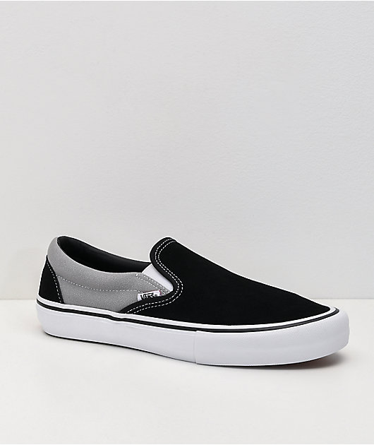 Vans Slip-On Pro Nation Black & Silver Skate Shoes | Zumiez