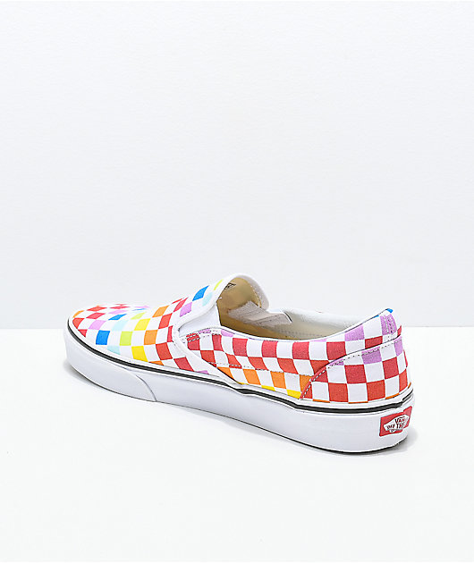 rainbow checkerboard vans size 6