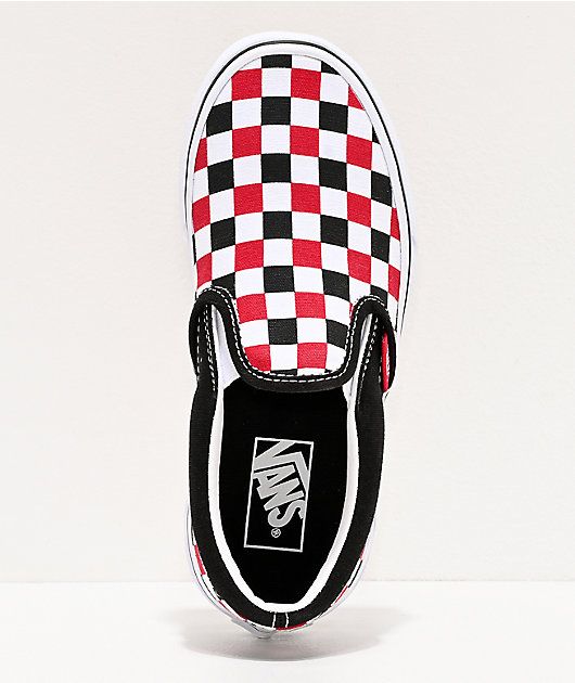 red and black vans checkerboard