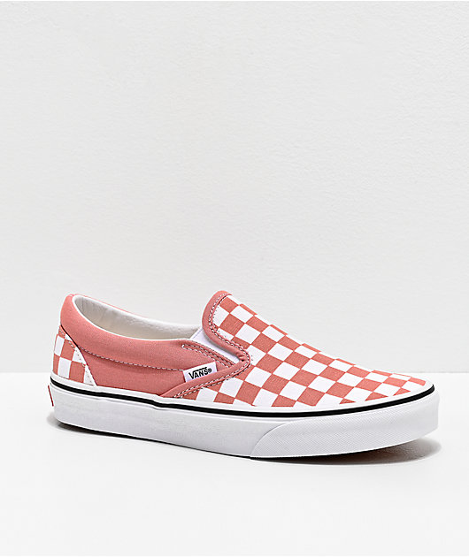 checkered vans rose