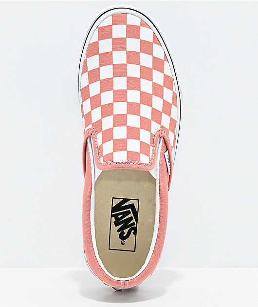 Rose checkered slip on on sale vans