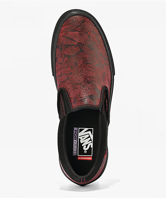 Vans Slip-On Saw Red & Black Skate Shoes