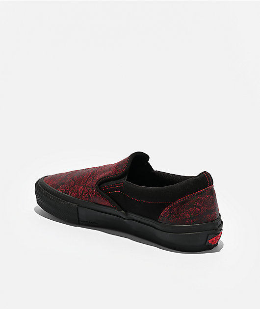Vans Slip-On Saw Red & Black Skate Shoes