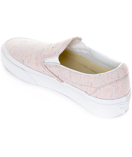 Vans Slip-On Speckle Jersey zapatos rosas para mujeres | Zumiez