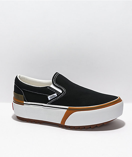 Vans Slip-On Black, & Gum Shoes