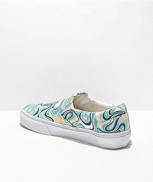 Vans Slip-On Swirl Turquoise Skate Shoes