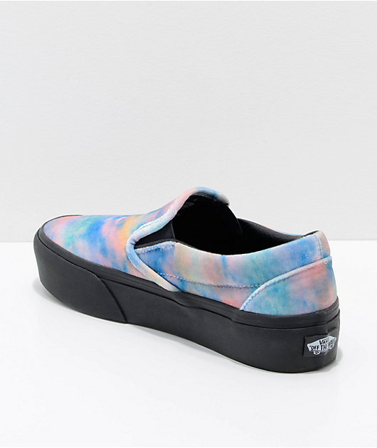 blue velvet platform vans