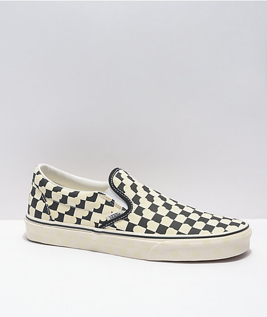Vans Slip-On UV Ink Black Checkerboard Shoes | Zumiez