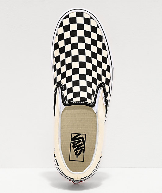 Vans Slip-On zapatos de skate a cuadros en blanco y negro