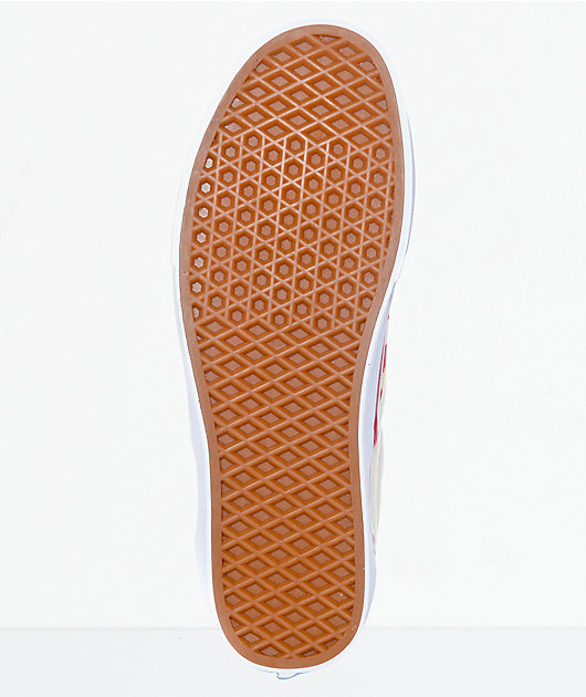 Vans Slip-On zapatos de skate a cuadros en rojo y blanco