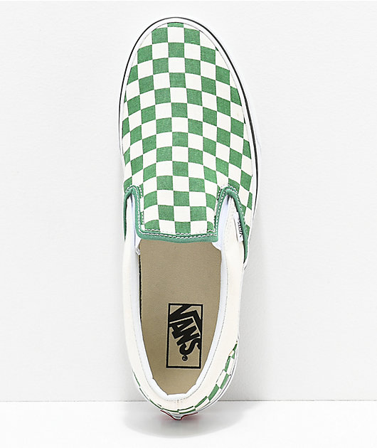 Vans Slip-On zapatos de skate a cuadros verdes blancos