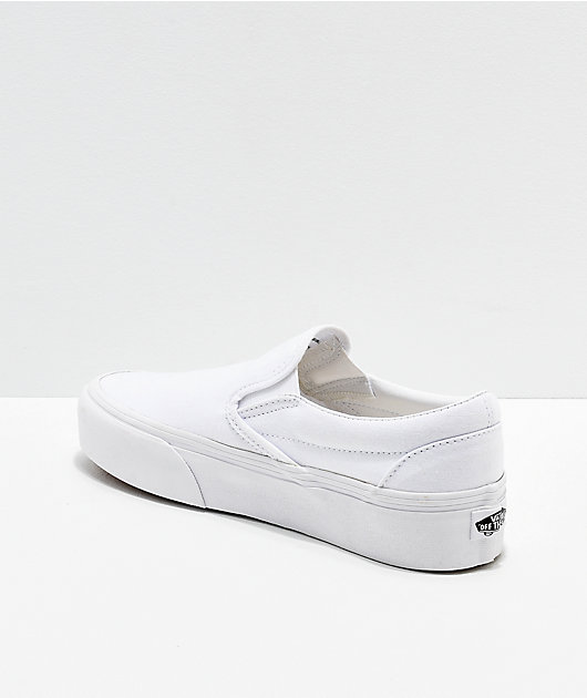 Vans Slip-On zapatos de skate blancos de plataforma | Zumiez