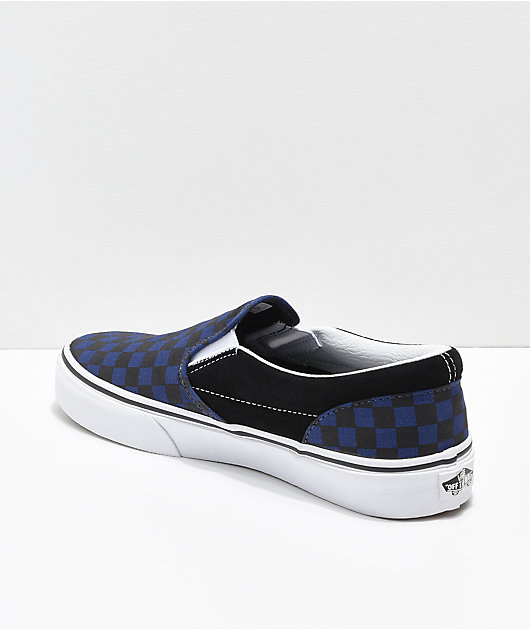 Posible Cuarto cráneo Vans Slip-On zapatos de skate de cuadros negros y azules
