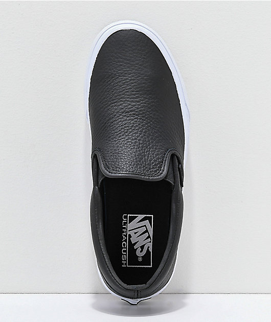 Vans Slip-On zapatos de skate de cuero negro | Zumiez