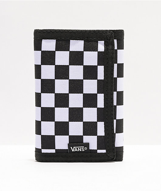 Vans Slipped Black White Checkered Trifold Wallet