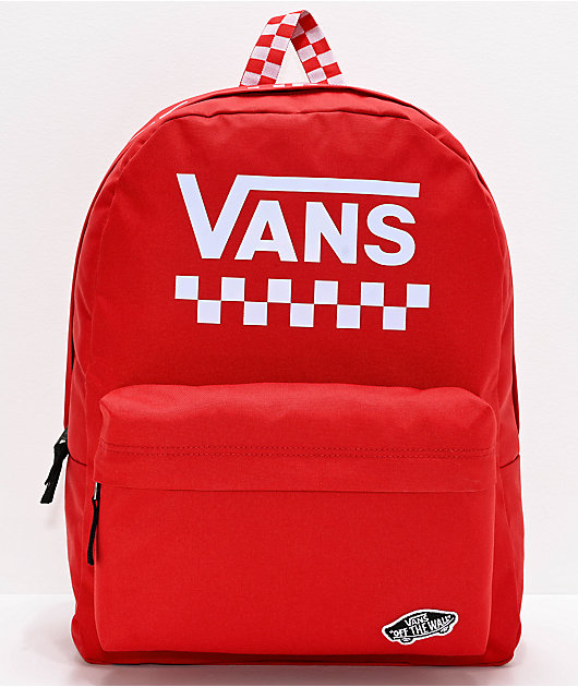 vans backpacks red checkerboard