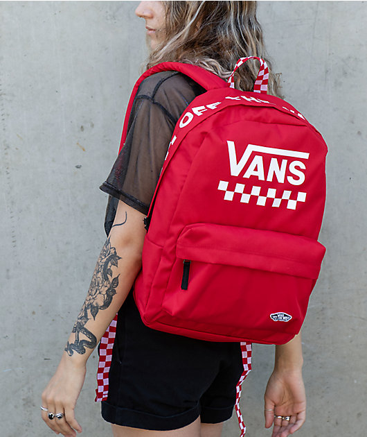 Vans Sporty Realm Red Checkerboard Backpack