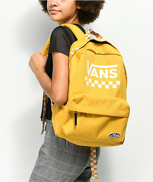 Realm Yellow Checkerboard Backpack |