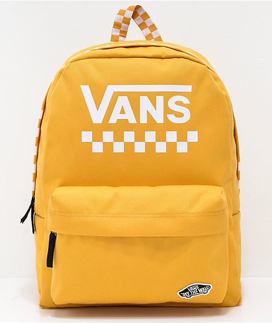 Vans Sporty Realm Yellow Checkerboard Backpack