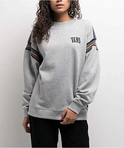 Vans Stadium Grey Oversized Crewneck Sweatshirt | Zumiez