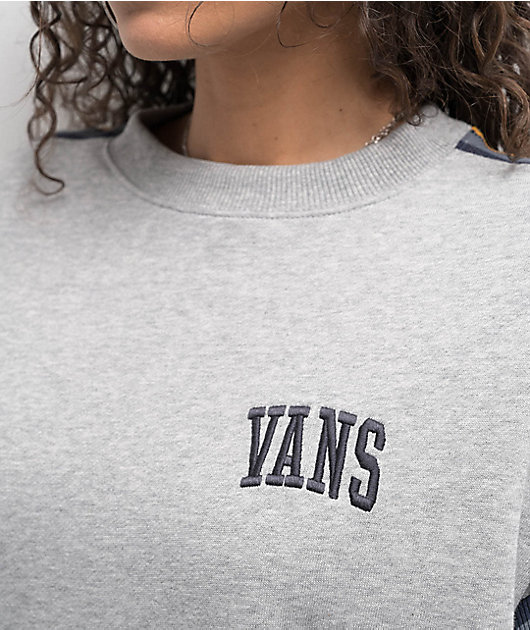 Vans Stadium Grey Oversized Crewneck Sweatshirt | Zumiez