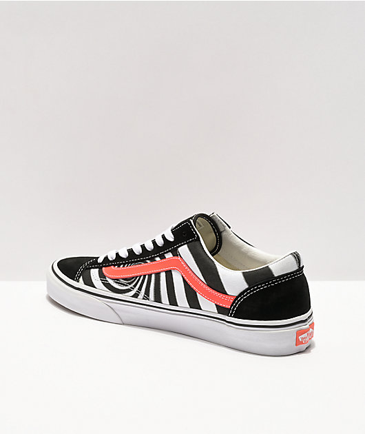 Vans Style 36 Black & Fiery Coral Skate Shoes