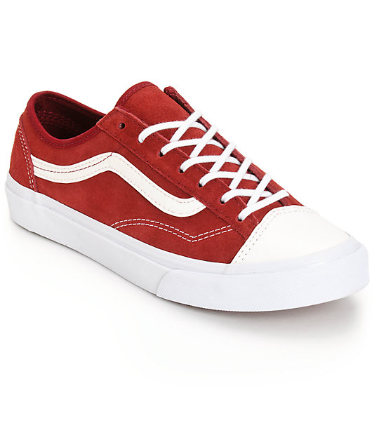 Vans Style 36 Slim Red Leather Shoes 