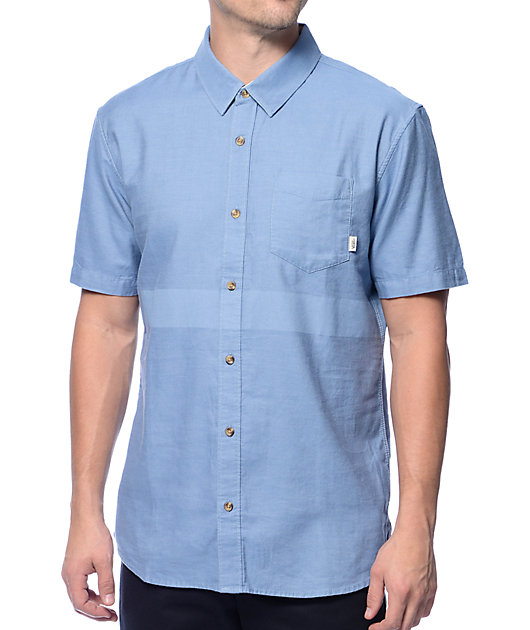 vans blue button up
