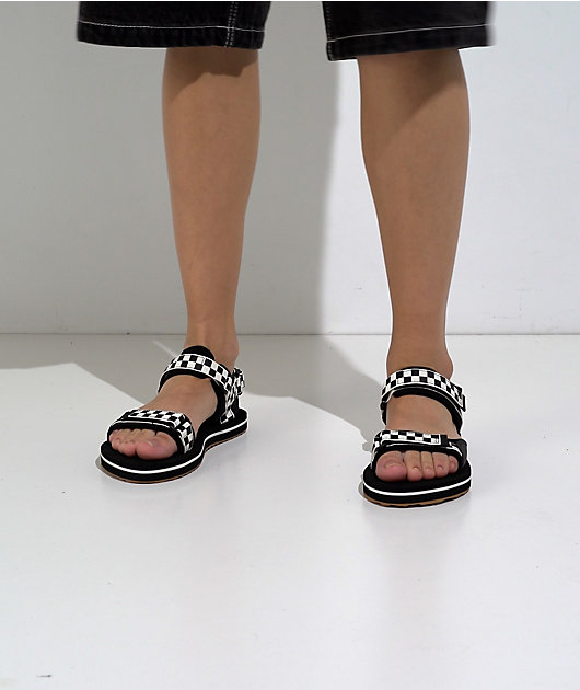 Vans Tri-Lock Checker White & Black Sandals video