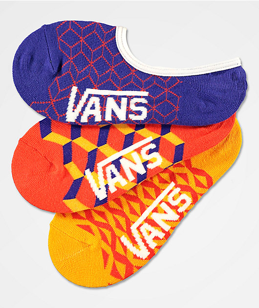 Vans Youth Canoodle Geo 3 Pack No Show Socks