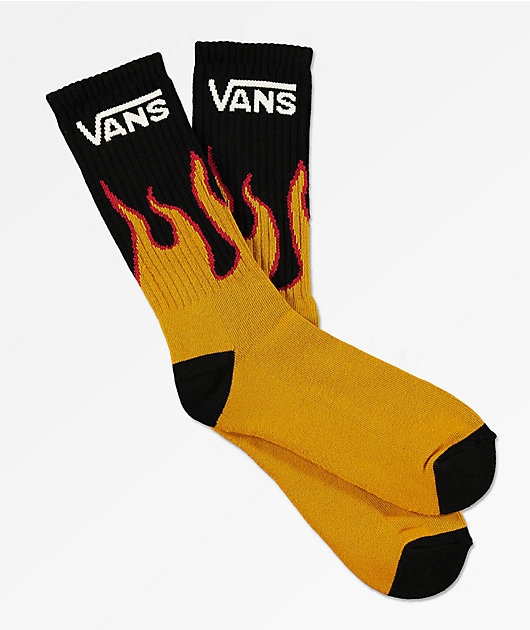Rayo toda la vida Lima Vans calcetines negros de llamas