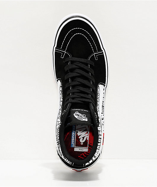 Vans X Baker Sk8 Hi Pro Zapatos De Skate Negros Y Blancos Zumiez