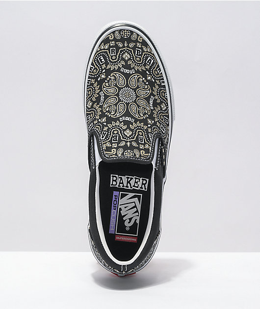 Vans x Baker Skate Slip-ON Bandana zapatos de skate negros
