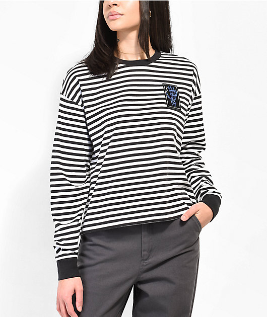 Vans x Breana Geering Skate Black & White Striped Long Sleeve T