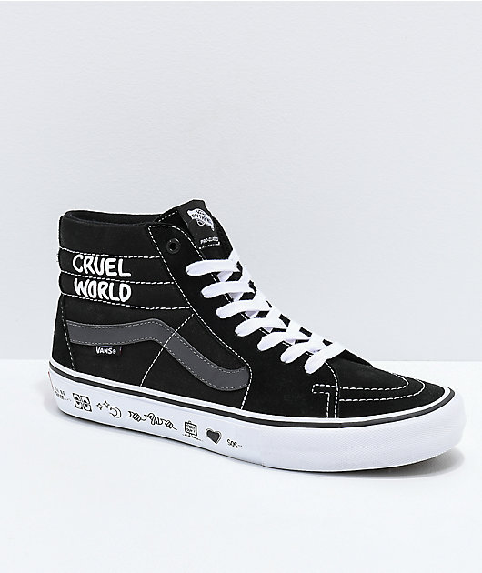 Vans x Cult Sk8-Hi Pro zapatos de skate en negro, gris y blanco | Zumiez