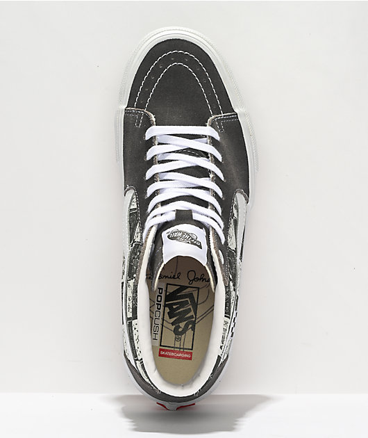 Vans x Daniel Johnston Skate Sk8-Hi Grey & White Skate Shoes