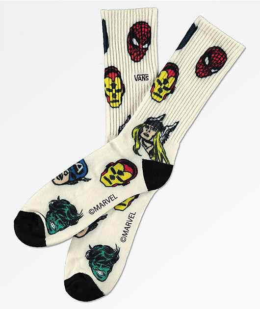 Vans x Marvel Avengers White Crew Socks 