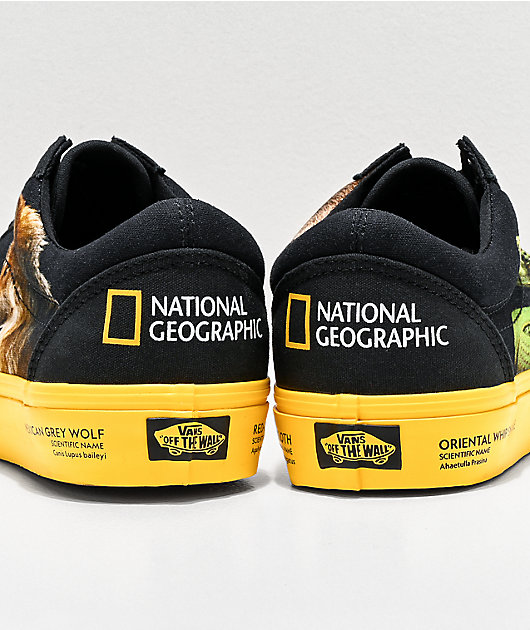 Geographic Old Skool zapatos de skate negros y amarillos