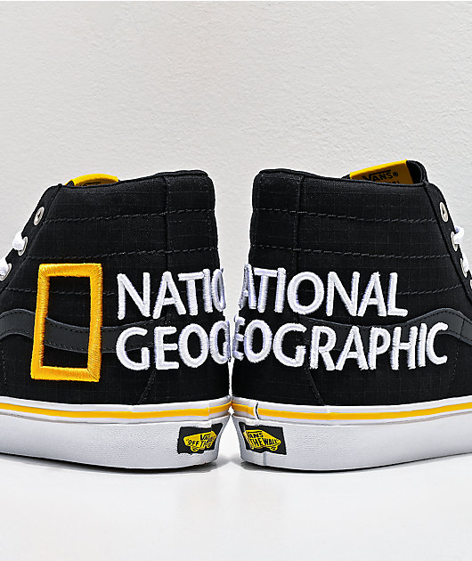 Vans x National Geographic Sk8-Hi Reissue 138 Logo Black & Yellow Skate  Shoes