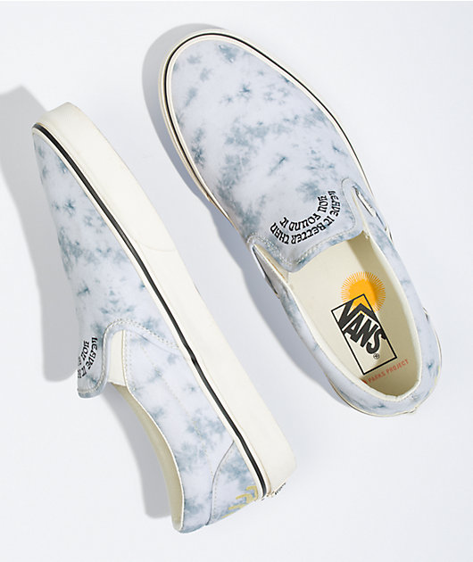 Vans X Park Project Slip-On White & Grey Tie Dye Skate Shoes