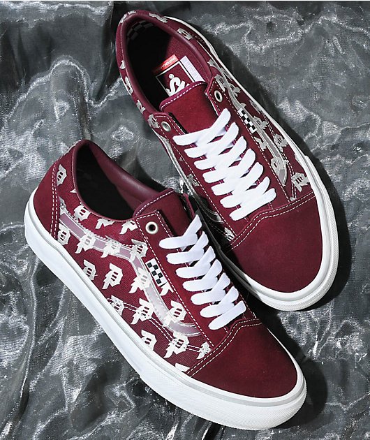 Vans x Primitive Skate Old Skool Maroon Skate Shoes Zumiez